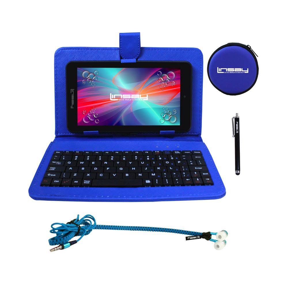 7 in. 2GB Ram 16GB Android 10 Quad Core Tablet with Blue Keyboard M740642