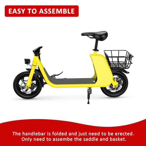 450W 36V Foldable Electric Scooter with Seat, 15.5MPH, 20 Miles Range, 265LB Max Load L42065