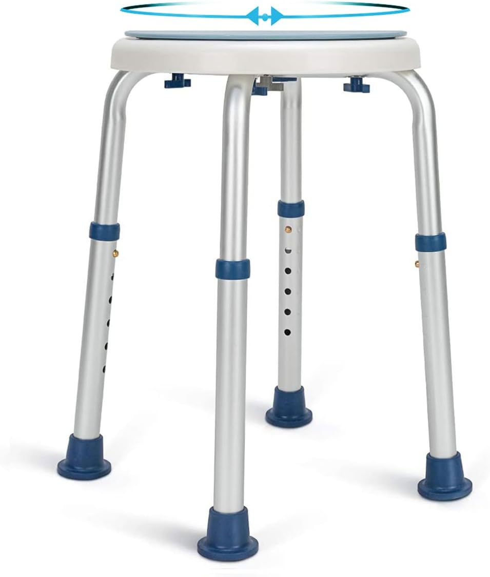Rotating Adjustable Shower Stool with Waterproof Cushion Y540448