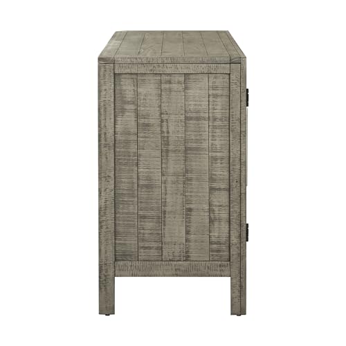 Gray 60" Sideboard Cabinet with 3 Doors and Adjustable Shelves Y57408