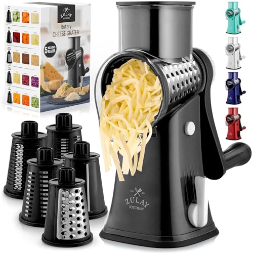 Round Cheese Grater with Replaceable Stainless Steel Drum Blades Z84291