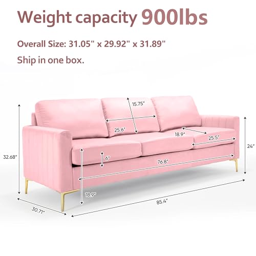 Pink Velvet 3 Piece Sofa Set X375
