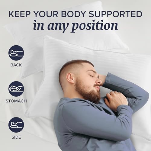 Standard/Queen Size Set of 2 Down Alternative Bed Pillows N150