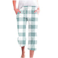 Cotton Linen Loose Fit Drawstring Capri Pants E809197