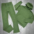 Narr - Stacked Flare Sweat Suit - Olive - 1081