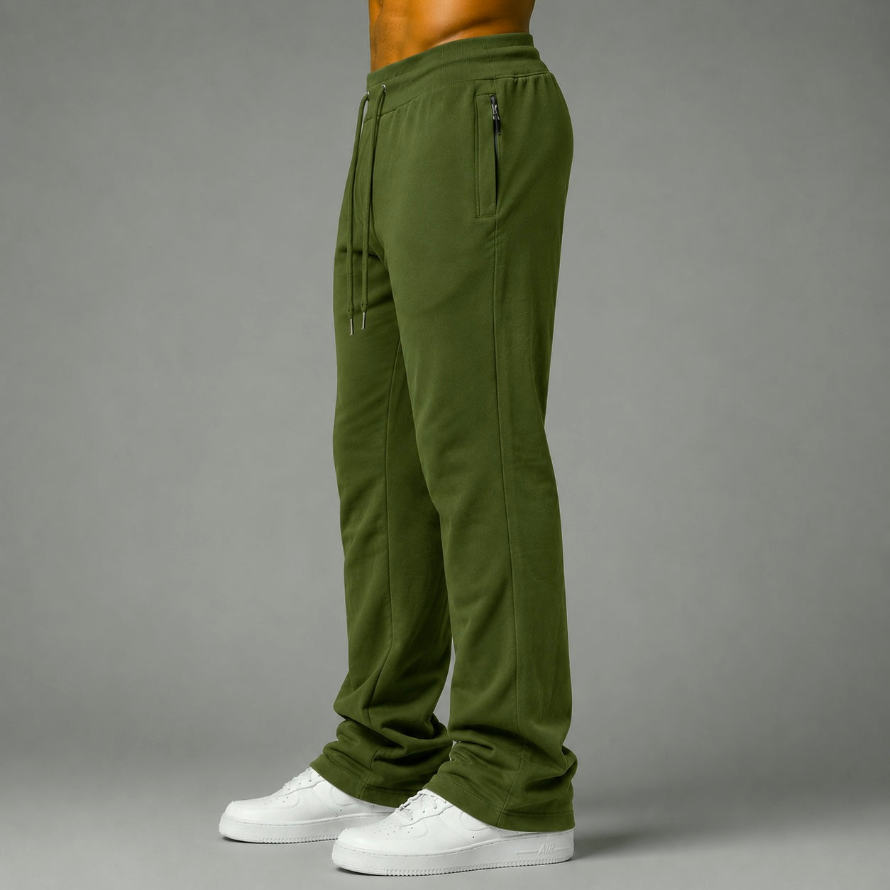 Narr - Sweat Pants Stacked - Olive - P1030