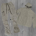 Rebel - NYLON Stacked & Anorak Pullover Jacket - SET - TAUPE   - 522422 zi
