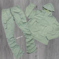 Rebel - NYLON Stacked & Anorak Pullover Jacket - SET - Sage - 522422