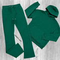 Narr - Stacked Flare Sweat Suit - Hunter Green - 1081