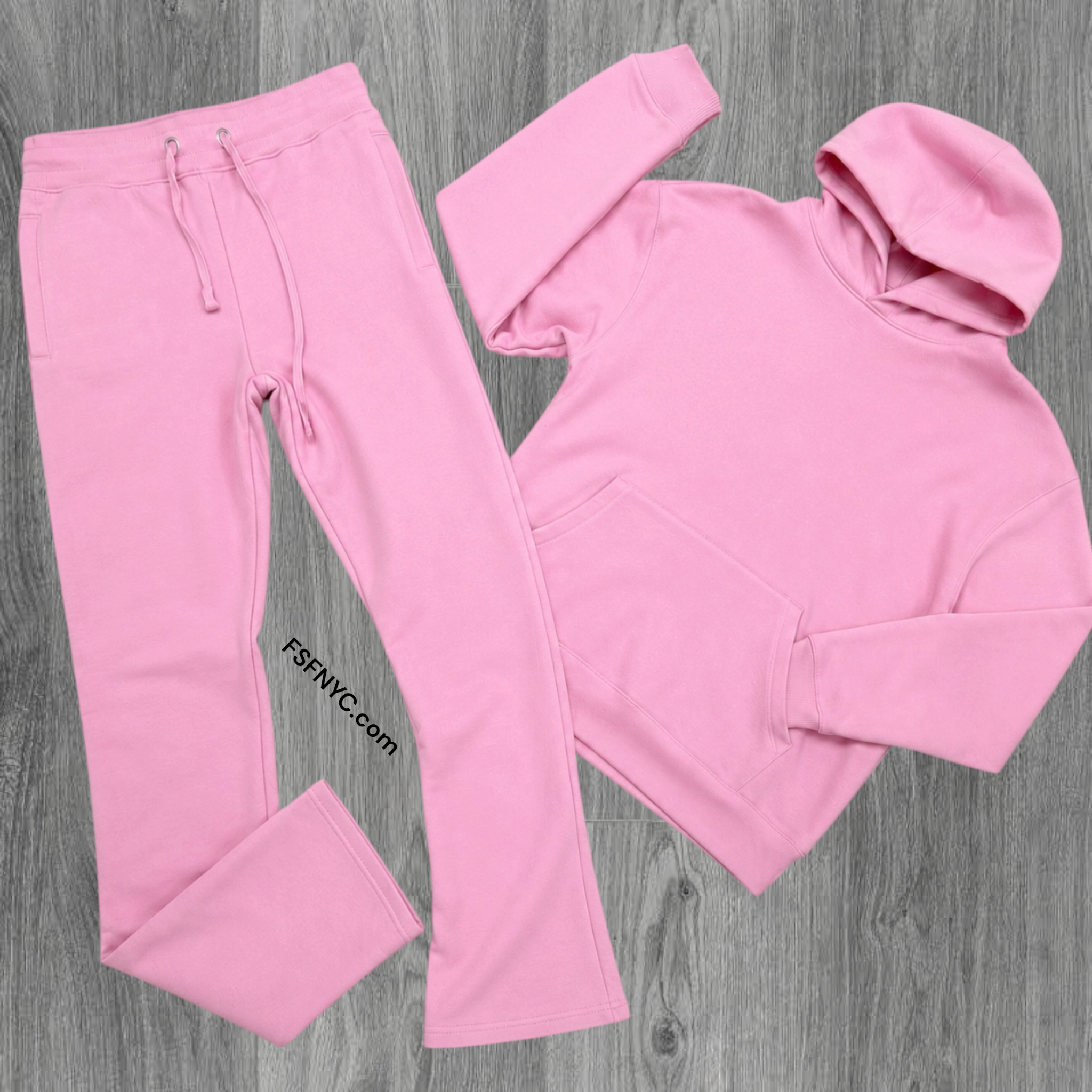 Narr - Stacked Flare Sweat Suit - Pink - 1081