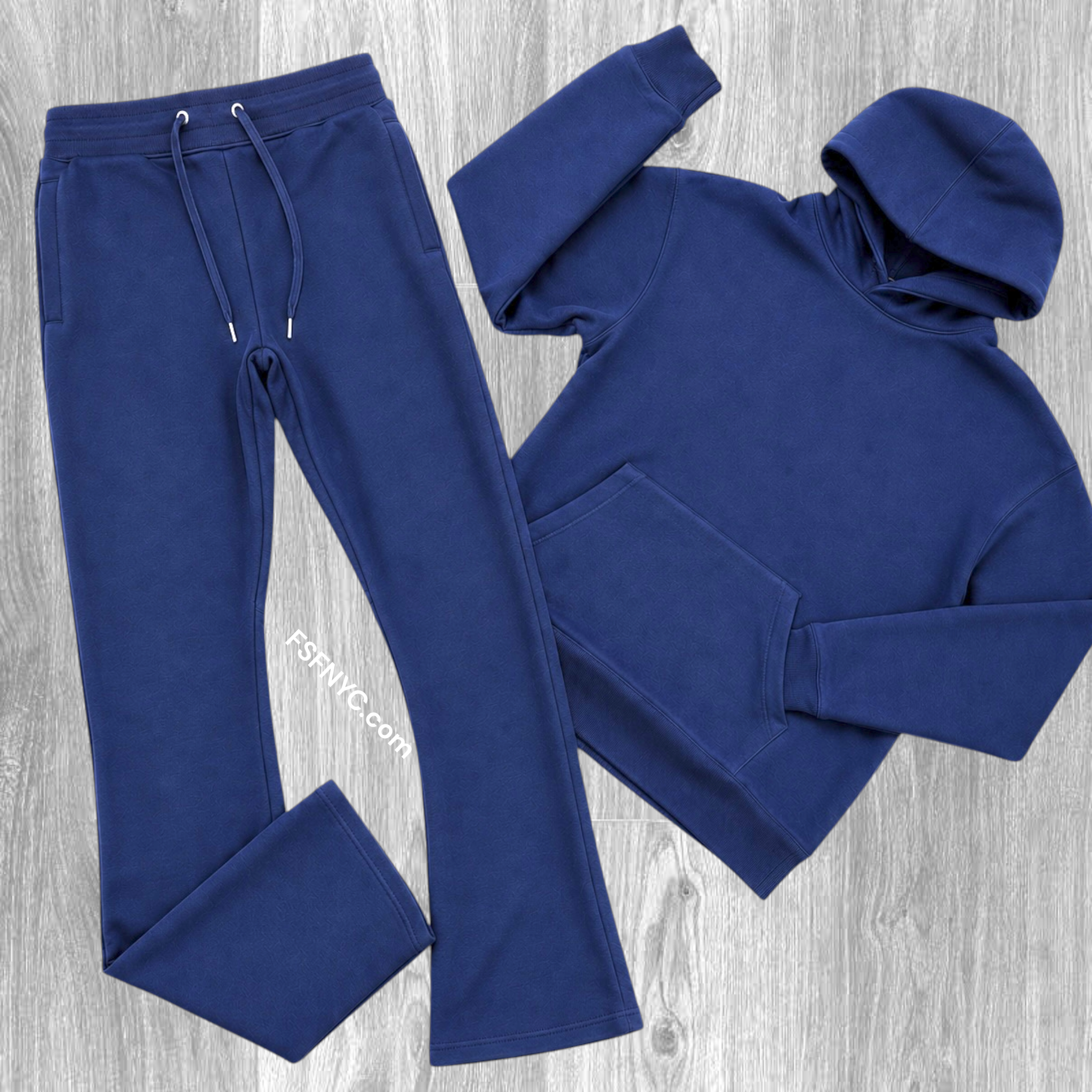 Narr - Stacked Flare Sweat Suit - Navy - 1081