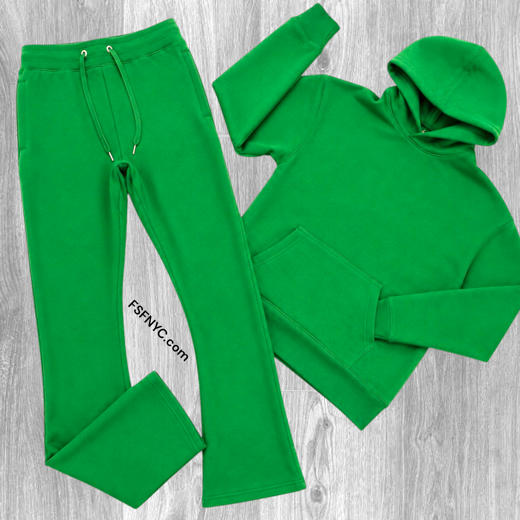 Narr -  Stacked Flare Sweat Suit - Celtics Green - 1081