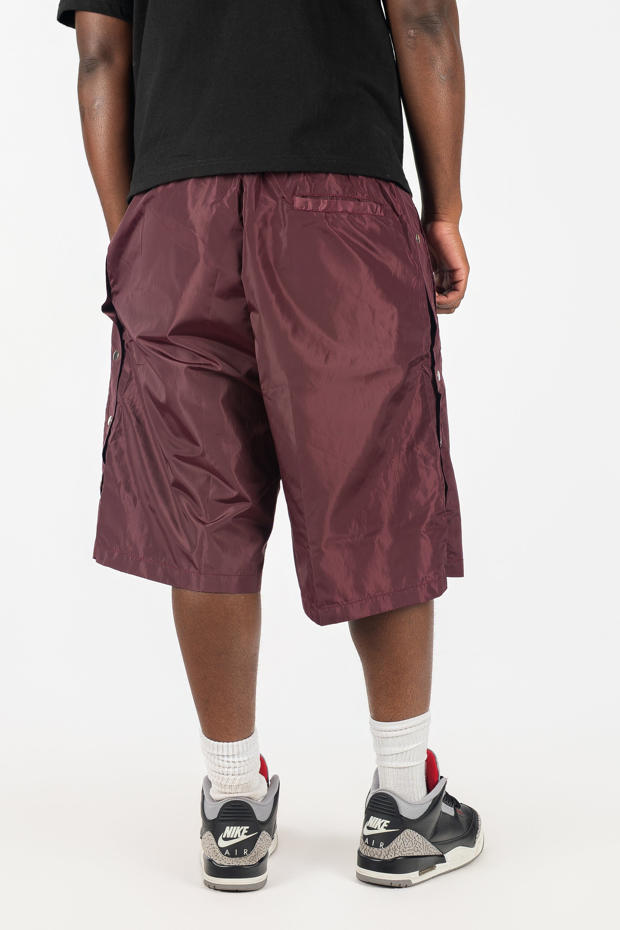 Side Snap Nylon Shorts