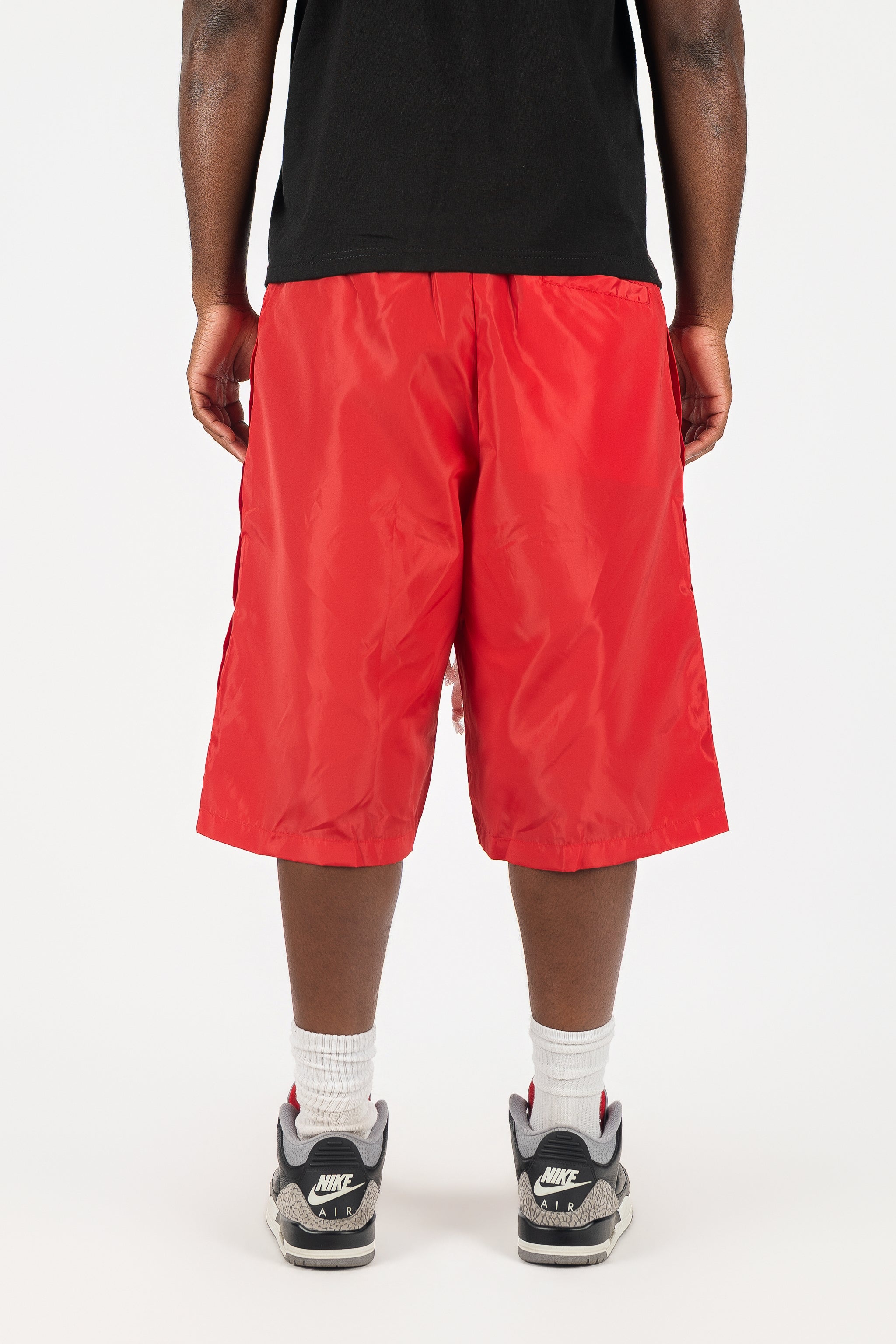 Side Snap Nylon Shorts