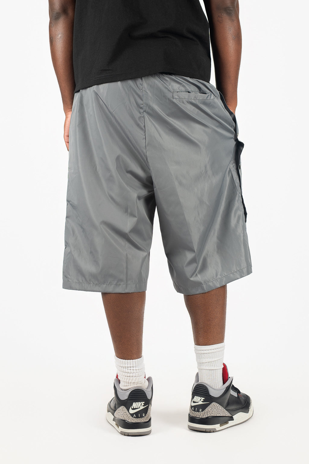 Side Snap Nylon Shorts